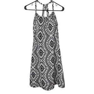 Prana Black & White Knit Halter Sundress with Built-in Bra Size XS